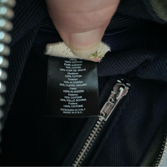 Brandy Melville green canvas shoulder bag with chain and leather strap - Picture 11 of 16